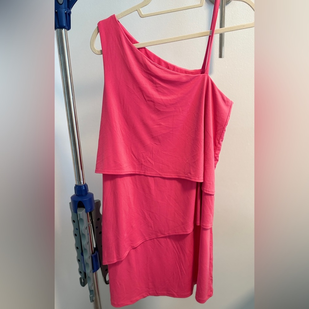 Vince Camuto Vibrant Pink Asymmetrical Dress